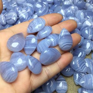 Decorative Figurines 3pcs 20mm Natural Blue Lace Agate Pendant Beads For Jewelry Making Stripe Accessories DIY Women Rings Earrings Pendants