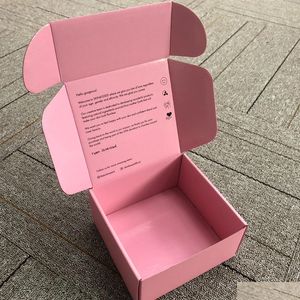 Verpackungskartons Benutzerdefiniert Siehe Detial-Logo-Druck Rosa Wellpappe-Box Farbdruck Verschließbarer Versandkarton Verpackungsversand Drop-Lieferung 2021 Rabatt auf Dhsqr