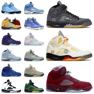 Top Fashion Jumpman 5 Basketball Shoes for Mens 5S V DJ Khaled X WE LOS BESTOS DESIGNILLADOR DE BURANA GREEN BURGUNDY PSGS Sports de baja expresión Sporters Big Tamaño 13