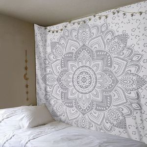 Tapestries Nordic Boho Psychedelic Hippie Indian Gradient Wall Tapestry Tyg Bakgrund som täcker sovsal Heminredning 221006