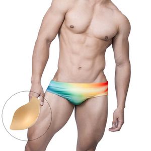 Men's Swimwear Push Pad Swimsuit 2022 Print Beachwear Man Low Waist Male Breathable Gay Briefs Boxer Brie J220913