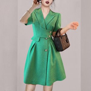 Work Dresses dresses for women summer mini Office Lady temperament suit collar closed slim skirt fashion professional dress 023 221006