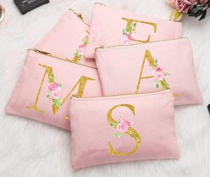 Cosmetic Bags Letter Print Bridesmaid Makeup Bag Custom Name Maid Of Honor Case Proposal Bachelorette Party Gifts Wedding Pouch