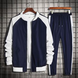 Tracce da uomo marca uomini set di set casual con cerniera con cerniera Spring Solid SOLID SPILCE SET SPORT SPORT SPORT STREETWORS HIP HOP 220930