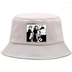 Berets Tokyo Revengers Summer Hat Japan Anime manga harajuku na świeżym powietrzu mężczyźni rybołówstwo kapelusze składane swobodne wiadra cap unisex