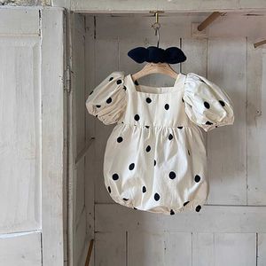 Rompers 2022 Summer New Baby One Piece Newborn Bodysuit Polka Dot Baby Girls Cotton Clothes Toddler Kids Short Sleeve Jumpsuit 024M J220922