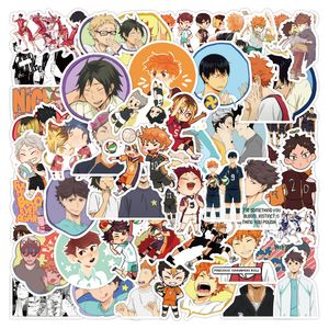 50pcs anime haikyuu stickers pacote para laptop de laptop phone skateboard skateboard ps4 v￴lei adolescente haikyuu adesivo