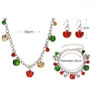 Brincos de colar Conjunto de 3pcs Jingle Bells Bracelet Jewelry Girl Girl Women Personality Decoration Presente