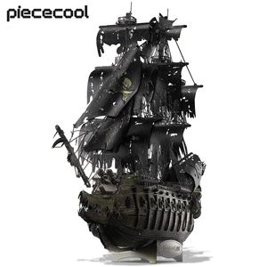 Blocks PieteCool 3D Metal Puzzle The Flying Dutchman Model Building Kits Pirate Ship Jigsaw for TEENS Brain Teaser DIY Toys 221006