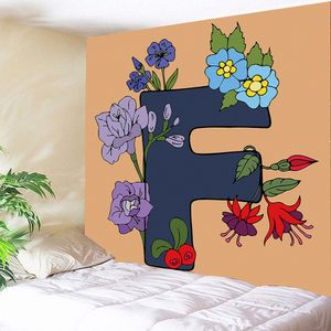 Tapisserier Personlighet Färgglad bokstav Tapestry Wall Hanging Flower Lace Simple Alphabet Filt Home Decor 221006