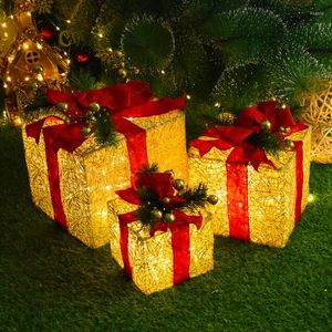 Weihnachtsdekorationen, LED-Geschenkbox, Dekoration, Weihnachtsbaumschmuck, Marktfenster für Zuhause, Jahr, Kinder