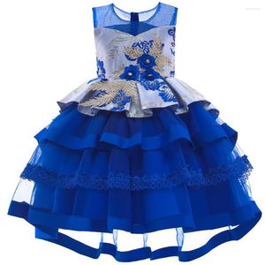 Dziewczyna sukienki letnia sukienka dla dzieci haftowany ogon puchowy przędza księżniczka Pageant Pageant Host