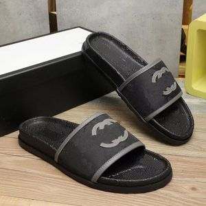 2022 Designer luxury Square head Canvas material slippers men Slides beach sandal Flat Flip Flops Slide mens Sandals Multiple casual tourism shoes Large sizes 38-44