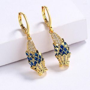 Ohrstecker MAY Elegante Damen-Ohrringe aus 18 Karat Gold, goldene Blumenform, modischer, handgefertigter Emaille-Weihnachtsgeschenkschmuck