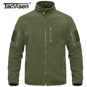 Mens Jackets Tacvasen Full Zip Up Tactical Tactical Fleece Military Thermal Warm Trabajo abrigos Safari Outwear Breakbreaker 220930