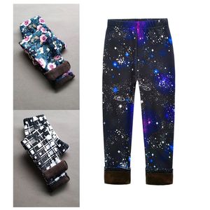 Leggings Collant Abbigliamento per bambini Pantaloni per ragazza Autunno Inverno Pile Tenere al caldo per ragazze Pantaloni floreali vintage 2 11 Anno 221006