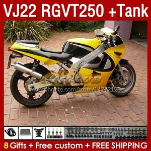 &Tank Fairings For SUZUKI RGVT250 RGV-250 SAPC VJ22 160No.24 RGV250 VJ 22 RGVT-250 90 91 92 93 94 95 96 RGVT RGV 250 CC 1990 1991 1992 1993 1994 1995 1996 Fairing yellow stock