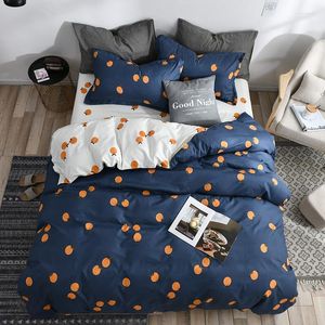 Bedding Sets Classic Set 5 Size Stripe Heart Black Bed Linen 4pcs/set Duvet Cover Pastoral Sheet AB Side 2022