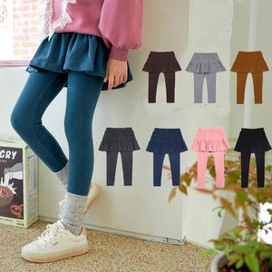 Leggings Collant Ragazze Gonna Bambini Pantaloni gonna di cotone Bambini Pantaloni addensati Adolescenti Abbigliamento casual tinta unita Autunno Inverno 221006