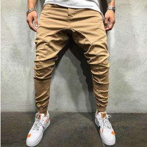 Calça masculina Cargo Relaxed Fit Troushers Colored Multi-Pocket Workwear Loose Tether Pants Band 1 G220929