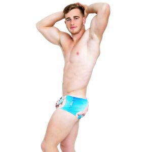 Men's Swimwear Trunks Muscle Cartoon Printing Cute Boxer Macho Pattern Swimming Shorts Funny Swimsuit J220913