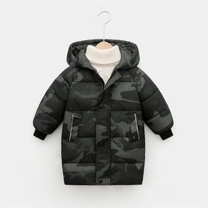 다운 코트 겨울 어린이 소년 위장 하향 재킷 아우터웨어 옷 후드 든 십대 소녀 면화 파카 코트 두껍게 212y 2201006