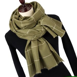 Sciarpe invernali Solider Color Knitting Fashion Sciarpa a quadri per donna Ladies Cashmere Pashmina Sciarpa Sciarpa lunga Più spesso Warmer Cape 220930