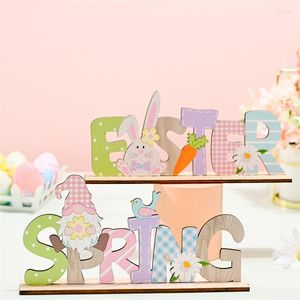 Feestdecoratie houten ornamenten Easter 2022 ei gezichtloos hout diy ambachtelijke lente kinderen cadeau speelgoed gunst