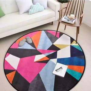 Dywany okrągłe do sypialni miękki flanelowy salon dywan aubusson geometryczny projekt Europa kolorowy
