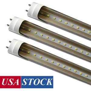 LED T8 Işık Tüpleri 4ft Gün Işığı Beyaz 6500K Çift Uçlu Powered Balastlar Bypass 2200Lumens22W 50W Floresan Eşdeğer Net Kapak AC85-265V Tüp Armatürleri Bezlenmiş