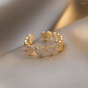 Wedding Rings 2022 Korean Fashion Simple Sweet Romantic Love Adjustable Ring Net Red Street Po Engagement Women Jewelry