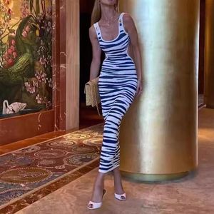 Zebra feminino senhora vestidos longos moda casual graça vestido 3523