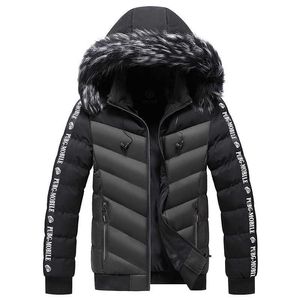 Herren-Daunenparkas, Winter-Kurzparka-Mantel, Herrenmantel im koreanischen Stil, trendiger, hübscher, winddichter Winterparka-Herrenmantel mit Kapuze, T221006