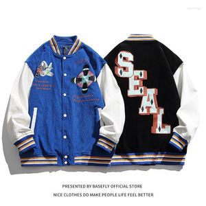 Męskie kurtki Męskie Przyjazd Autumn Corduroy Embodery Men Baseball Bomber Jacket Unisex Women Varsity Coat Patchwork Stadium Award