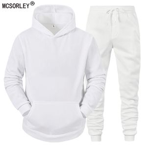 Men's Tracksuits Men's Sets HoodiesPants Fleece Tracksuits Solid Pullovers Jackets Sweatershirts Sweatpants Hooded Streetwear Outfits 221006