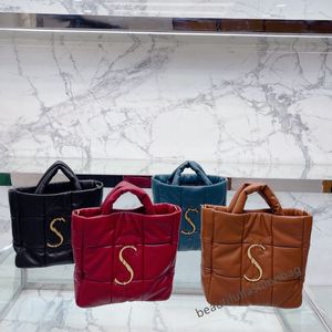 Borsa per la spesa di grande capacit￠ 2022 Nuovo Rhombus Ladies Spalla semplice Texture Nylon Clood Borse Borse Borsa