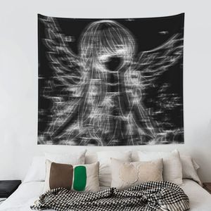 Tapestries Goth Anime Aesthetic Tapestry Hippie Fabric Wall Hanging Decor Curtain Witchcraft Blanket 221006