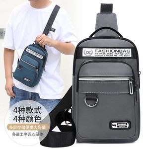 HBP Koreanische Version einfache leichte vielseitige Umhängetasche Herren Freizeit Herren Sport Brusttaschen große Kapazität Student Schulter Bagi Schwarz