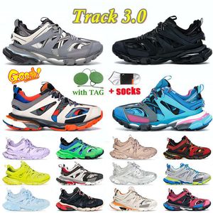 Luxury Track Boots Brand Designer Casual 3 Shoes 3.0 Triple White Black Herr Dam Sneakers T.s. Gomma Läder Trainer Nylontryckt plattform