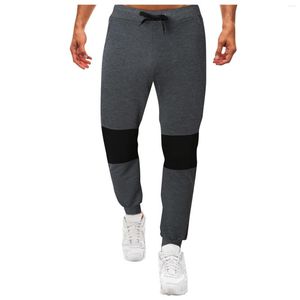 Men's Pants Men's Autumn Tracksuit Solid Color Casual Nine-point Trousers Contrast Lace-up Track Sweatpants Men Clothing