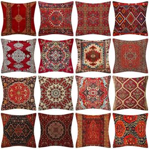 Pillow Turkey Persian Carpet Retro Pattern Cover Home Decoration Back Pillocase Linen Throw Pillows