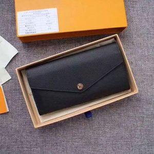 top SARAH Buckle Wallets Women Fashion Long Purses Solid color Leather Woman Designer Grace Clutch Coin Purse card slots Wallet Handbags With box