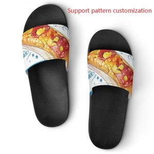 أحذية مخصصة الدعم DIY نمط التخصيص الصنادل Sandals شريحة رجالي النسائية الثلاثي السوداء الأحذية الرياضية في الهواء الطلق مريحة