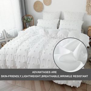 Bettwäsche-Sets Heimtextilien Luxus-Abdeckung Kissenbezüge Steppbett Modern Minimalist Sale Double für Single White Y0f3