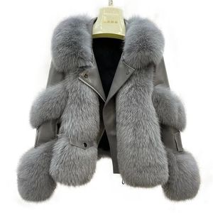 Womens Fur Faux Coat Fashion High Quality Luxury Pu Leather Zipper Jacket tjockare varm överrock för vinter S till 3XL 220930