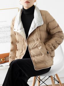 Women's Down Parkas Autumn Winter Standup Collar Lightweight Down Jacket Women Fashion Warm Short White Duck Down Coat Kvinnlig Slim Outwear 220930