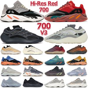 Yeezy Boost 700 V3 Tasarımcı Sneakers Koşu Ayakkabıları Erkek Kadın Alvah Katı Gri Yüksek Çözünürlüklü Kırmızı Mavi Erkek Outdoor Eğitmenler Runner