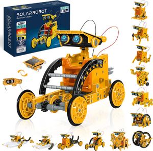 STEM Robot Toys Assembly Kit 12 in 1 Educational DIY Science Building Set 190 Pieces Solar and Cell Powered 2 in 1