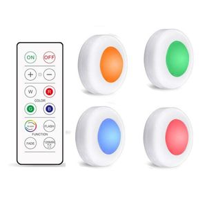 LED Cabinet Light RGB 16 Color Night Light Wireless Remote Control Dimmable Wardrobe Lamp Closet Lights For Stair Hallway