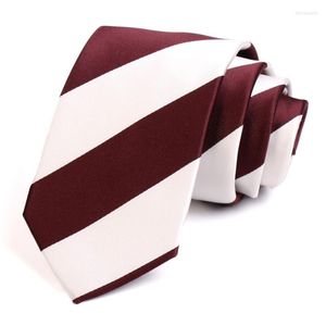 Bow Ties Mens 7cm randig slips högkvalitativ mode formell för män affärsdräkt arbetsfest slips rött och vitt